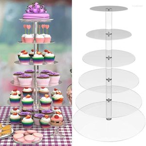 Bakvormen Gereedschap 3/4/5/6/7 Tier Acryl Bruidstaart Stand Kristallen Beker Display Plank Cupcake houder Plaat Verjaardagsfeestje Decoratie Stands