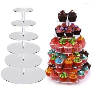 Outils de cuisson 3/4/5/6 niveaux support de gâteau acrylique présentoir transparent support de cupcake amovible pour les fournitures de fête d'anniversaire de mariage