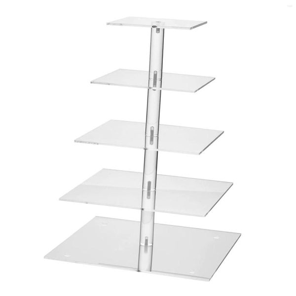 Outils de cuisson ￠ p￢tisserie ￠ 5-Tiers en acrylique g￢teau de support de colonne montante ￩tag￨re affichez une ￩chelle de bureau polyvalente pour les d￩tenteurs de poup￩es de toys