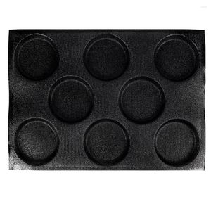 Herramientas para hornear 8 agujeros moldes para pan de hamburguesa para hornear malla de silicona pan moldes perforados antiadherentes