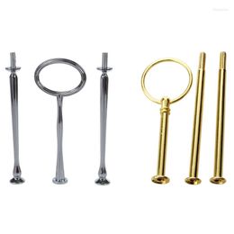 Bakvormen Tools 8 Set Wedding Metal 3 Tier Cake Stand Center Handle Rods Fittings Kit - Zilver 5 Goud