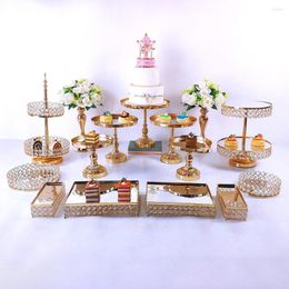 Bakware gereedschap 9-15 stks keuken accessoires cake stand set smeedijzer prachtige cupcake rack base dessert bruiloft feesttafel candybar