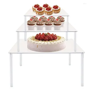 Outils de cuisson, disque à gâteau en acrylique, support transparent, support à cupcakes, présentoir à desserts, support de boulangerie, 3 pièces