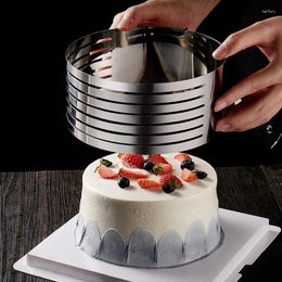 Bakware gereedschap verstelbare cake-slicer en cakegleedlaagsnijder levelniveau roestvrij staal snijdende ring 16-20 cm DIY bakgereedschap