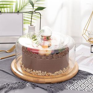 Bakware gereedschap cake koepel dekplaat standaard glazen dessert voedsel display met cupcake lade deksel deksel serveerhouder snack transparante mini