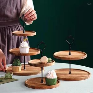 Ustensiles de cuisson Outils Gâteau Stand En Bois Style Européen Pâtisserie Cupcake Assiette De Fruits Servant Dessert Titulaire Fête De Mariage Décor À La Maison