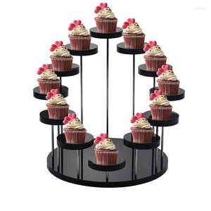 Bakware tools dessert cupcake stand round cake acryl display sieraden transparante rek bruiloft verjaardagsfeestje decoratie