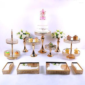 Bakware tools diy 1 stcs taartstandaard bruiloft display kristal cupcake lade home decoratie dessert tafetafel decoreren feestleveranciers