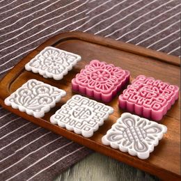 Bakeware Tools Plastic Mooncake Moulds 3D Flower Grass Stamps Cookie Cutters 75g DIY Baking Accessories For Mid-Autumn Festivals K0AB