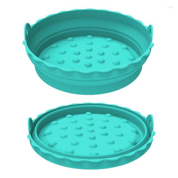 Ustensiles de cuisson Doublures en silicone antiadhésives réutilisables pour accessoires de cuisine de revêtement de panier de friteuse à air avec cercle surélevé plus épais que le parchemin