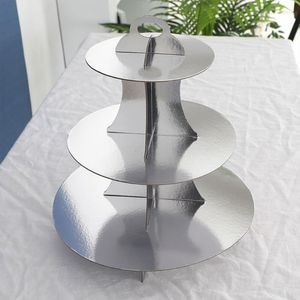 Outils de cuisson de cuisson rond Paper à trois couches support de support de table de dessert plateau de table de cupcake disquest.