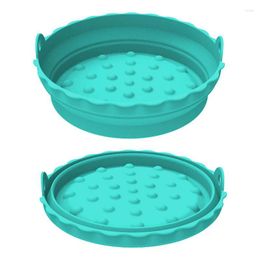 Outils de cuisson Silicone doublures pliantes pour friteuse à Air panier cuisine cuisson nourriture vapeur Liner four micro-ondes