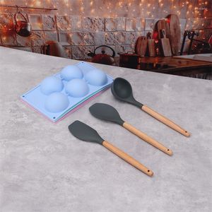 Ustensiles de cuisson Moule en silicone 5 trous Plaque de cuisson pour pâtisserie Sphère Boule Gâteau BRICOLAGE Cuisine Ustensiles Ensemble Cookie