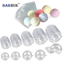 BAKHUK – moules à bombes de bain en plastique Transparent, 50 pièces, ornements de boule de noël, 100 sacs sous film rétractable, 25 ensembles, 5 tailles, 2744