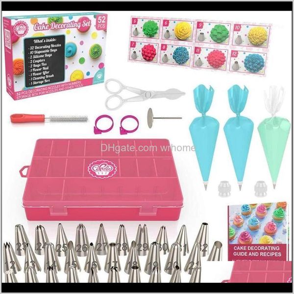 Baking Bakeware Kitchen, Dining Bar Home Garden52Pcs Punte per sacchetti di pasticceria Purper Ugelli per tubazioni di glassa per strumenti riutilizzabili per decorare torte Confec