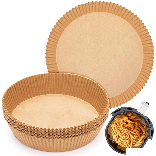 Plats de cuisson Poêles Friteuse à air Doublure en papier jetable Bol en parchemin antiadhésif pour la friture, la cuisson, le rôtissage et l'huile non blanchie au micro-ondes - Dhm6E