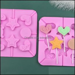 Bakmods bakware keuken eetbar huizen tuin liefde vijf puntige ster sile lolly lolly cake mold zonder stick rrb14635 druppel deli