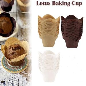 Moule de cuisson Lotus papier de cuisson Cupcake Muffin doublures parchemin tasse résistant à la graisse emballages pour mariages anniversaire SN6827