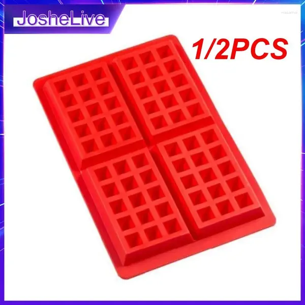 Moldes para hornear 1/2 unids Forma de corazón de alta temperatura Molde de gofres de silicona Herramientas para hornear de celosía cuadrada Cocina Hogar