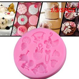 Moules de cuisson 1/3/5pcs bébé douche fête poussette main bouteille forme de troie 3D fondant gâteau silicone moule cuisine bonbons cupcake décoration