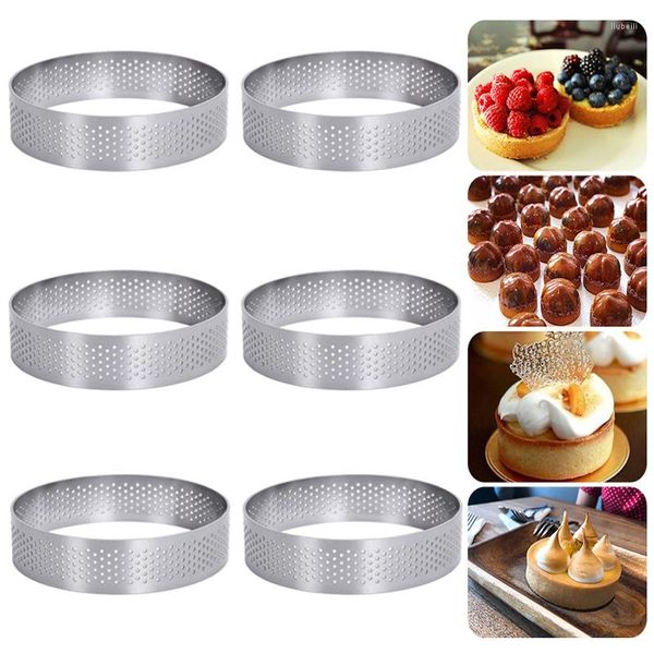 Moldes para hornear, 1/4/6 Uds., anillo para tarta, molde para pastel, círculo redondo para Mousse, postre francés, tartaleta de acero inoxidable, quiche