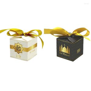 Moules de Cuisson 10 Pièces Eid Mubarak Papier Cadeau Sac Ruban Party Favor Box Bonbons