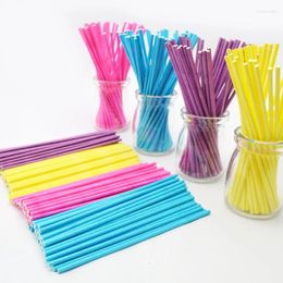 Moules de cuisson 100 pièces bâton de sucette coloré 15CM Papen gâteau Pop bâtons pour Lollypop bonbons chocolat sucre Cudgel pôle poignée tige E020