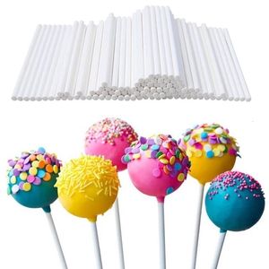 Moules de cuisson 100 pièces écologique solide papier sucette bâton gâteau Pop ventouse bâtons pour chocolat sucre bonbons Lollypop bricolage moule 7101520cm 230923