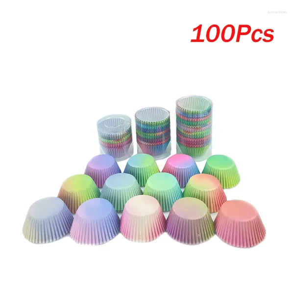 Moules de cuisson 100pcs four résistant à la chaleur circulaire gâteau papier tasse neige meiniang plateau emballage pad