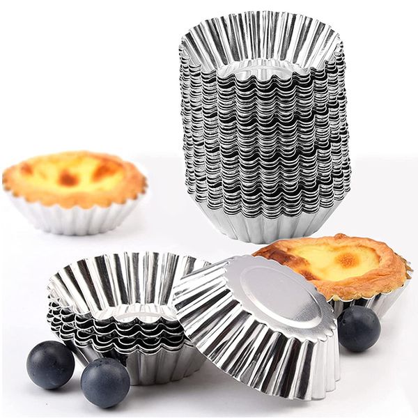 Moldes para hornear 1020 piezas reutilizables de aleación de aluminio Cupcake huevo tarta molde galleta pudín molde antiadherente pastel pastelería herramientas 230809