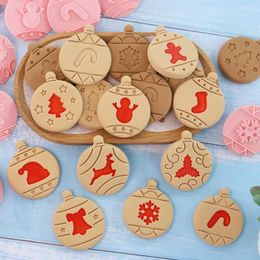 Moules de cuisson 10pcs Noël Cookie Cutter Cartoon Timbre Moule Ball Cerf Party Décoration DIY Cuisine Biscuit Bakeware