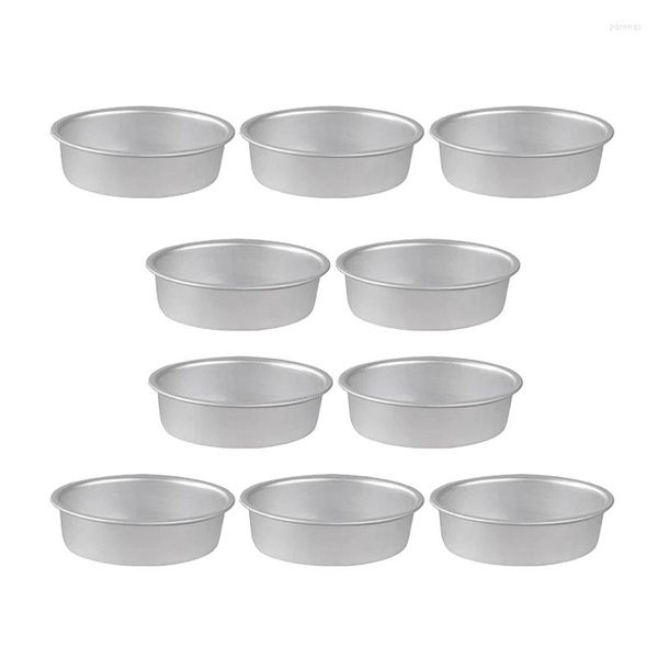 Moules de cuisson 10 pièces Mini forme d'oeuf ovale en alliage d'aluminium métal fromage Pan gâteau moule pain tarte support pouding gelée étain