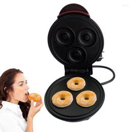 Moldes para hornear 110V-220V Mini máquina para hacer donuts donut recubierto antiadherente eléctrico con tres agujeros para pan galleta