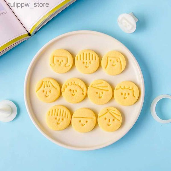 Moldes para hornear 11 Uds. Molde para galletas con expresión de dibujos animados, cortador de galletas con cara bonita, molde para galletas, hogar, bricolaje, pasta de azúcar, pastelería, artesanía para hornear, nuevo L240323