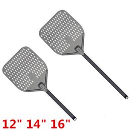 Moules de cuisson 12 14 pouces grande longue pelle à pizza en aluminium Peel avec accessoire à long manche spatule à pizza spatule ronde antiadhésive tourneur de cuisson 230506