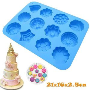 Baking Moulds 12-Cavity Mould Pan Bakery Silicone Donut Muffin Chocolate Cookie Cupcake Pudding Mold DIY Pastry Accessories