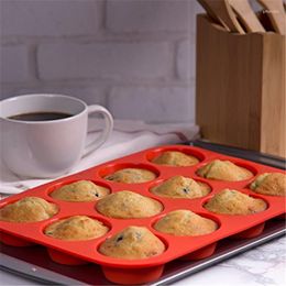 Moules de cuisson 12 cavités Silicone gâteau moule Muffin tasse ustensiles de cuisson Fondant Cupcake biscuits chocolat moule outils