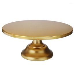 Bakvormen 12 inch ijzeren ronde taartstandaard plaat voetstuk desserthouder bruiloft verjaardagsfeestje-goud