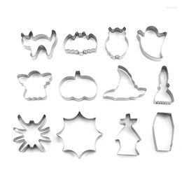 Moules de cuisson 12 PCS Halloween Series Cookie Cutter Moule En Acier Inoxydable Matériel Cuisine Accessoires Outil