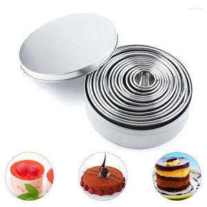 Bakvormen 14 stks Ronde Cookie Biscuit Cutters Cirkel Gebak Ring Mallen Voor Mousse Cake Dessert Decoreren Tool