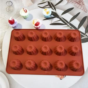 Moules de cuisson 15 cavité Cannele gâteau moule Silicone chocolat bonbons pouding bougie Dessert moule maison outils de bricolage 231213