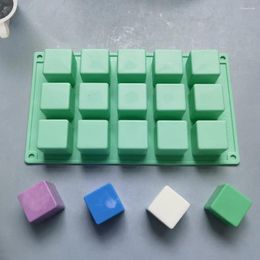Moules de cuisson 15 cavités Cube Forme carrée Moule en silicone Décoration de gâteau DIY Dessert Jelly Candy Outils de cuisine
