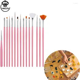 Moules de cuisson 15pcs / ensemble fondant à gâteau brosse diy sucre artisanat outils de décoration stylo pour peindre la décoration des biscuits