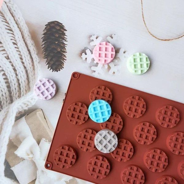Moules de cuisson 18/20 Waffle Silicone Candy Moule Diy Square Circular Chocolate Tool Créatif Accessoires