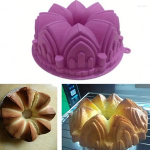 Bakvormen 1PC Grote Kroon Kasteelvorm Siliconen Cakevorm Mousse Non-stick 3D Kathedraal Verjaardag Pan Decoreren Gereedschappen Grote Brood Fonda