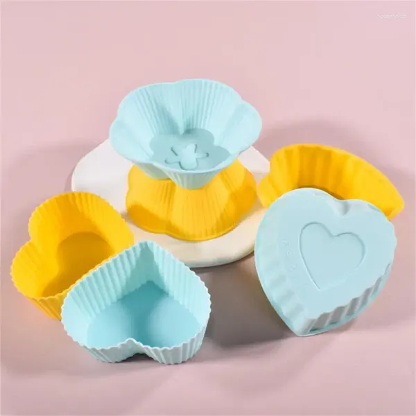 Moldes para hornear 1 unid molde de pastel reutilizable silicona jalea molde DIY cupcake maker antiadherente muffin taza herramientas resistentes a altas temperaturas