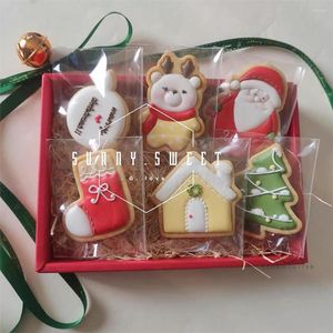 Moldes para hornear, 1 pieza, bonito molde para galletas de glaseado de Navidad, Santa, alce, árbol, calcetín, casa, sello, cortadores de émbolo, artesanía de azúcar, Fondant, herramientas de regalo DIY