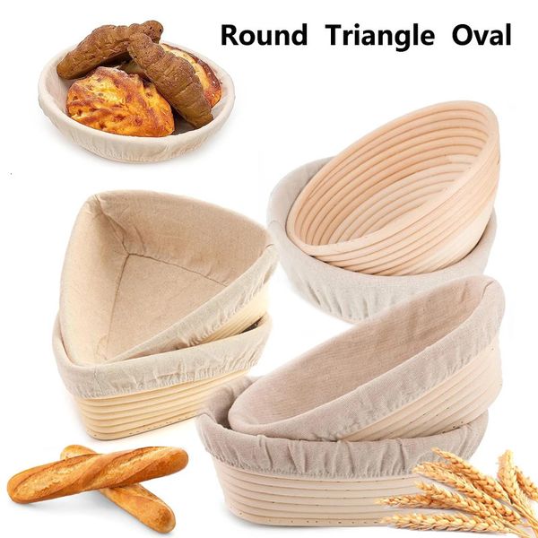 Moldes de cozimento 1 pc OvalCircleTriangle Pão Natural Rattan Fermentação Cesta De Vime Massa Provando Cestas Cozinha Ferramenta 231026