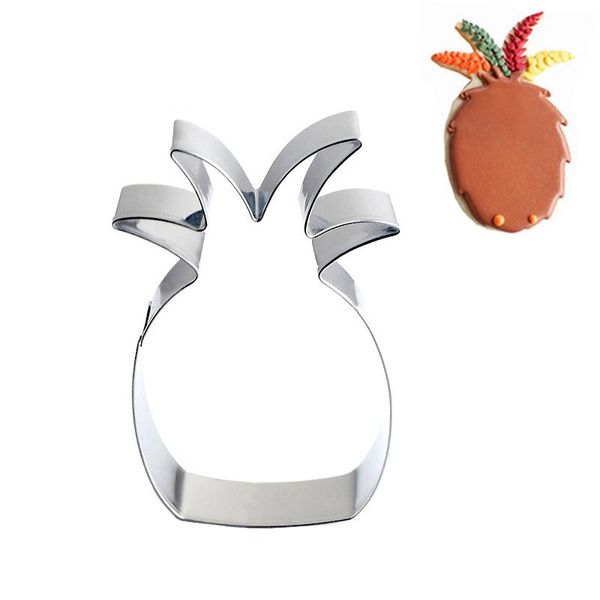 Moules de cuisson 1pc forme d'ananas emporte-pièce en acier inoxydable biscuits biscuits moule gâteau fondant fruits cuisine outils de cuisson