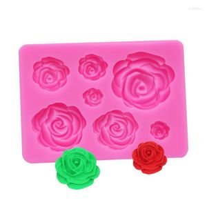 Bakvormen 1PC Rose Flower Shaped Mould Fudge Silicone Craft Chocolate Cake Decoration Tool Kitchen Pastry